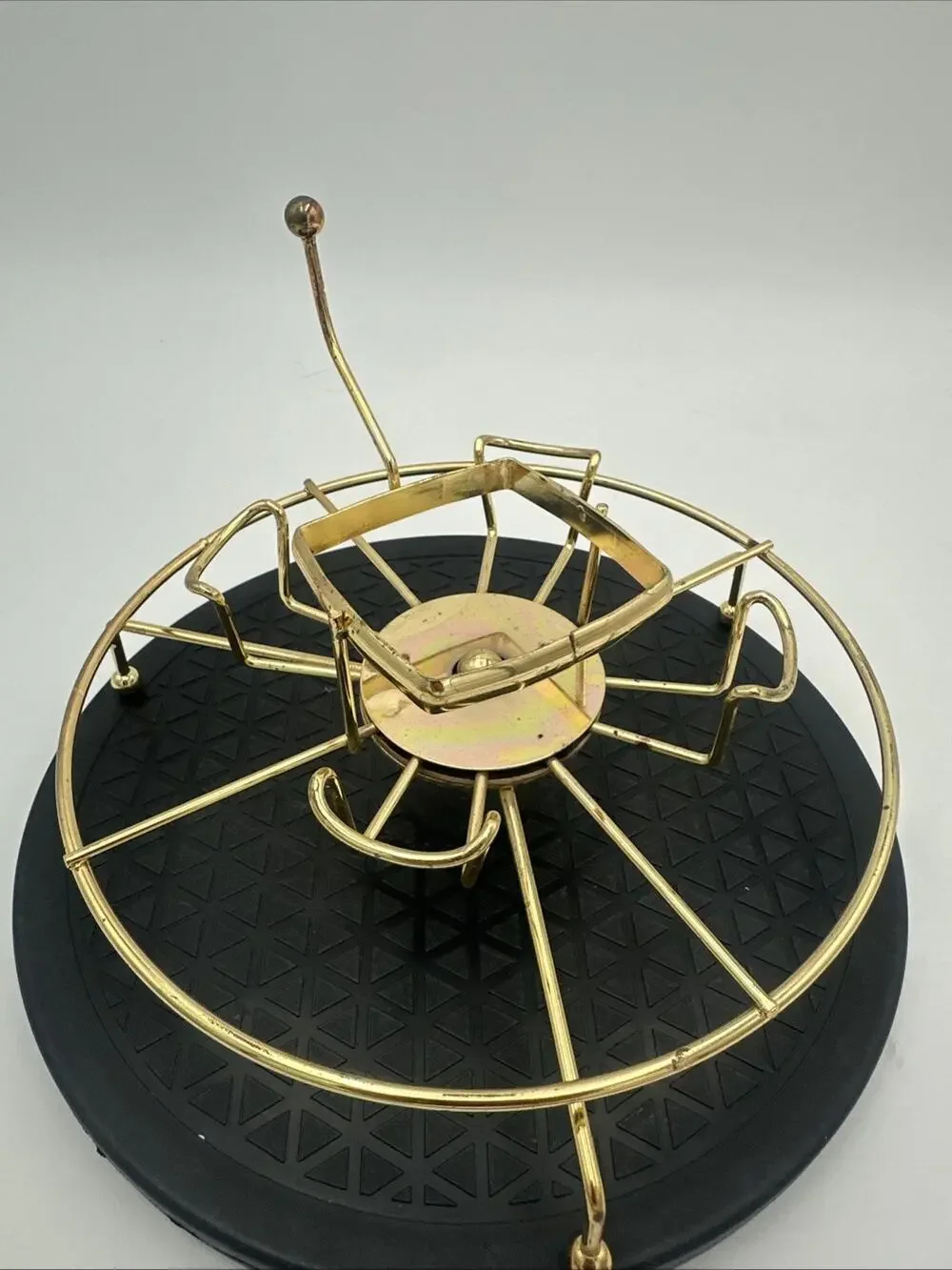 Vintage Gold Brass Lazy Susan Buffet Relish Server Rotating Metal